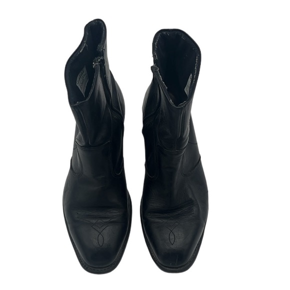 Double H Black Leather Side Zip Western Boots Men Size 10.5 BLEMISH - Picture 2 of 10